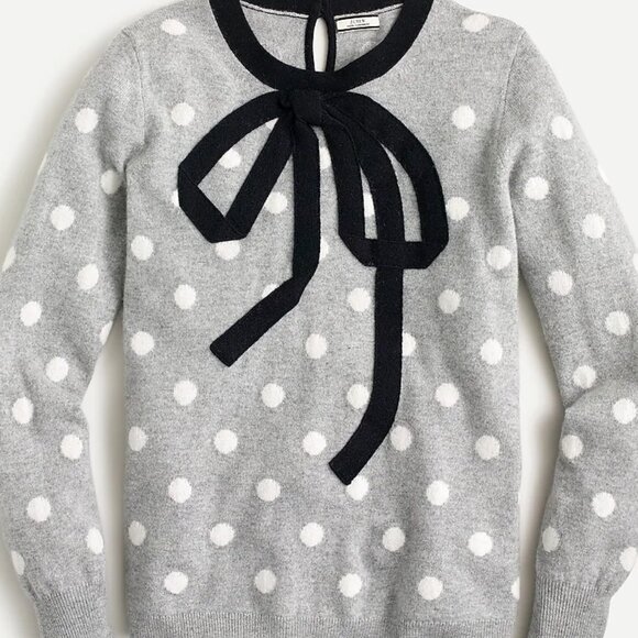 NWT J Crew 100% Cashmere Crewneck Sweater with bow. - Picture 4 of 6